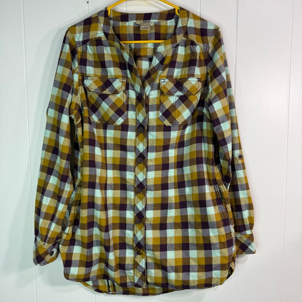 Duluth women’s small Shirt Shacket Plaid Button-Up Women's Top